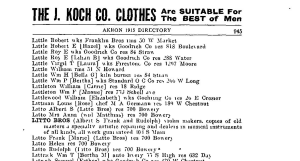 A scanned image of a printed page: printed p. 945 of Akron City Directory. The image shows the printed page itself; its text is not reproduced in this description.