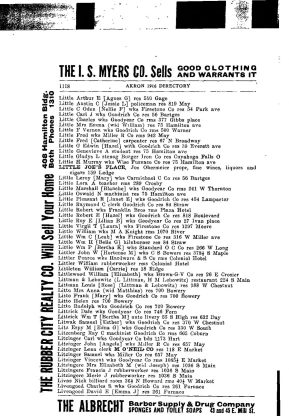A scanned image of a printed page: printed p. 1118 (leaf 1148) of Akron City Directory. The image shows the printed page itself; its text is not reproduced in this description.