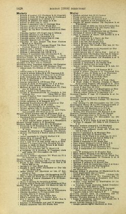 A scanned image of a page from a printed trade directory: leaf 1428 of The Boston Directory, 1916. The image shows the printed page itself; its text is not reproduced in this description.