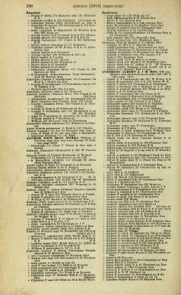 A scanned image of a page from a printed trade directory: leaf 192 of The Boston Directory, 1916. The image shows the printed page itself; its text is not reproduced in this description.