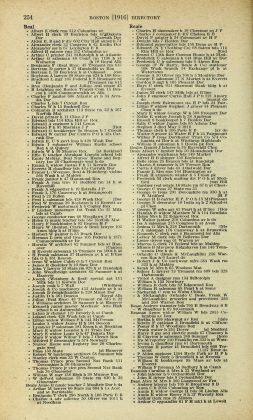 A scanned image of a page from a printed trade directory: leaf 256 of The Boston Directory, 1916. The image shows the printed page itself; its text is not reproduced in this description.