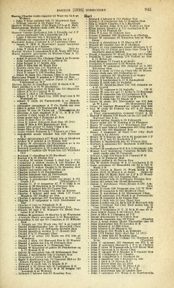 A scanned image of a page from a printed trade directory: leaf 943 of The Boston Directory, 1916. The image shows the printed page itself; its text is not reproduced in this description.