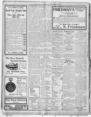 A scanned image of a printed page: printed p. 4 of Ottumwa Courier. The image shows the printed page itself; its text is not reproduced in this description.