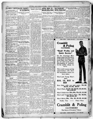 A scanned image of a printed page: printed p. 8 of Ottumwa Courier. The image shows the printed page itself; its text is not reproduced in this description.