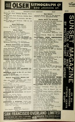 A scanned image of a page from a printed trade directory: leaf 2119 of Crocker-Langley San Francisco Directory for the Year Commencing 1913. The image shows the printed page itself; its text is not reproduced in this description.