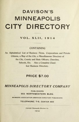 A scanned image of a page from a printed trade directory: leaf 12 of Davison's Minneapolis City Directory. The image shows the printed page itself; its text is not reproduced in this description.