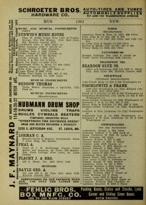A scanned image of a page from a printed trade directory: leaf 1386 of Gould's Red Book: Business Directory, Commercial Register of the City of St. Louis. The image shows the printed page itself; its text is not reproduced in this description.