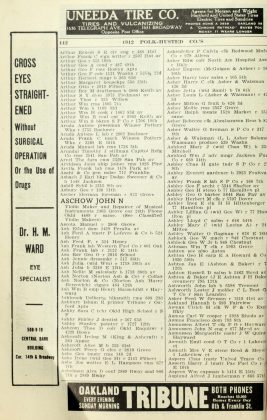 A scanned image of a page from a printed trade directory: leaf 115 of Polk-Husted Directory Co.'s Oakland, Berkeley and Alameda Directory. The image shows the printed page itself; its text is not reproduced in this description.