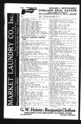 A scanned image of a page from a printed trade directory: leaf 110 of Polk-Husted Directory Co.'s Oakland, Berkeley, Alameda Directory. The image shows the printed page itself; its text is not reproduced in this description.