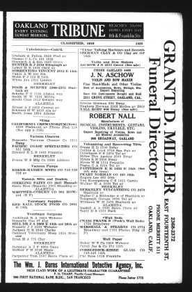 A scanned image of a page from a printed trade directory: leaf 1444 of Polk-Husted Directory Co.'s Oakland, Berkeley, Alameda Directory. The image shows the printed page itself; its text is not reproduced in this description.
