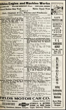 A scanned image of a page from a printed trade directory: printed p. 1217 (leaf 250) of Polk's Portland City Directory, 1920, vol. II. The image shows the printed page itself; its text is not reproduced in this description.