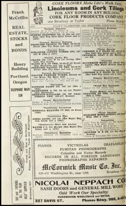 A scanned image of a page from a printed trade directory: printed p. 1870 (leaf 905) of Polk's Portland City Directory, 1920, vol. II. The image shows the printed page itself; its text is not reproduced in this description.