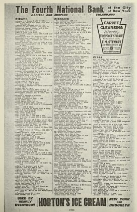 A scanned image of a page from a printed trade directory: leaf 923 of Trow's General Directory of the Boroughs of Manhattan and Bronx, City of New York, 1912. The image shows the printed page itself; its text is not reproduced in this description.