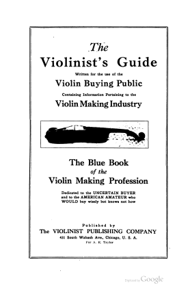 A scanned image of a page from a printed trade directory: leaf 4 of The Violinist's Guide: Written for the Use of the Violin Buying Public. The image shows the printed page itself; its text is not reproduced in this description.