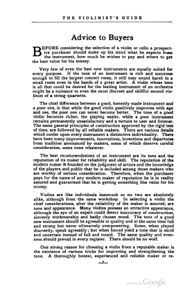 A scanned image of a page from a printed trade directory: leaf 10 of The Violinist's Guide: Written for the Use of the Violin Buying Public. The image shows the printed page itself; its text is not reproduced in this description.