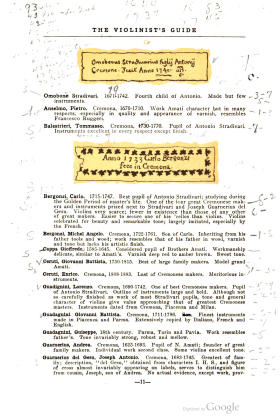 A scanned image of a page from a printed trade directory: leaf 14 of The Violinist's Guide: Written for the Use of the Violin Buying Public. The image shows the printed page itself; its text is not reproduced in this description.