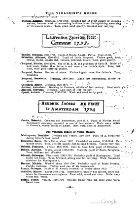 A scanned image of a page from a printed trade directory: leaf 16 of The Violinist's Guide: Written for the Use of the Violin Buying Public. The image shows the printed page itself; its text is not reproduced in this description.