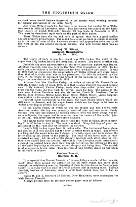 A scanned image of a page from a printed trade directory: leaf 19 of The Violinist's Guide: Written for the Use of the Violin Buying Public. The image shows the printed page itself; its text is not reproduced in this description.