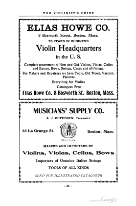A scanned image of a page from a printed trade directory: leaf 23 of The Violinist's Guide: Written for the Use of the Violin Buying Public. The image shows the printed page itself; its text is not reproduced in this description.