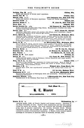A scanned image of a page from a printed trade directory: leaf 24 of The Violinist's Guide: Written for the Use of the Violin Buying Public. The image shows the printed page itself; its text is not reproduced in this description.