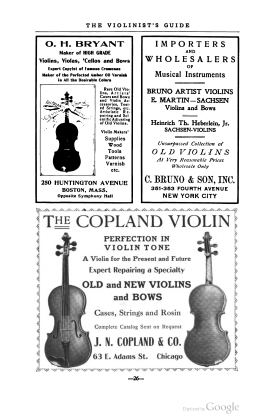 A scanned image of a page from a printed trade directory: leaf 29 of The Violinist's Guide: Written for the Use of the Violin Buying Public. The image shows the printed page itself; its text is not reproduced in this description.