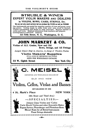 A scanned image of a page from a printed trade directory: leaf 31 of The Violinist's Guide: Written for the Use of the Violin Buying Public. The image shows the printed page itself; its text is not reproduced in this description.