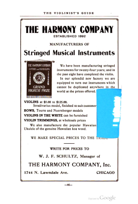A scanned image of a page from a printed trade directory: leaf 51 of The Violinist's Guide: Written for the Use of the Violin Buying Public. The image shows the printed page itself; its text is not reproduced in this description.