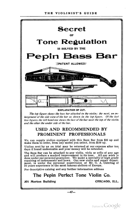 A scanned image of a page from a printed trade directory: leaf 52 of The Violinist's Guide: Written for the Use of the Violin Buying Public. The image shows the printed page itself; its text is not reproduced in this description.