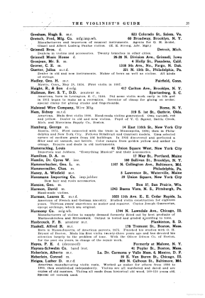 A scanned image of a page from a printed trade directory: page token PA35 of The Violinist's Guide: Written for the Use of the Violin Buying Public. The image shows the printed page itself; its text is not reproduced in this description.