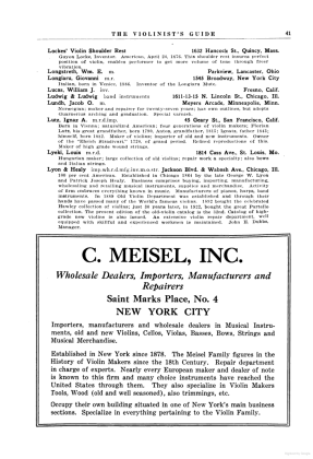 A scanned image of a page from a printed trade directory: page token PA41 of The Violinist's Guide: Written for the Use of the Violin Buying Public. The image shows the printed page itself; its text is not reproduced in this description.